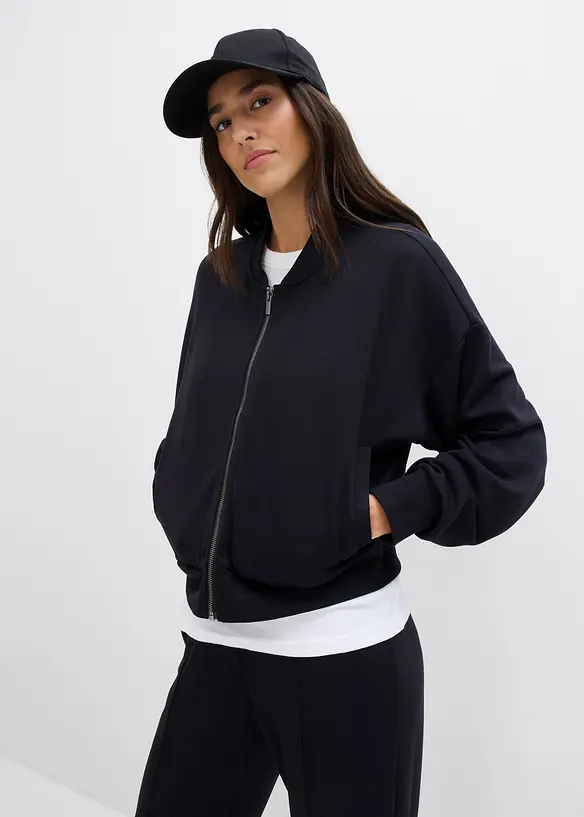 Bomber in felpa con viscosa, bonprix