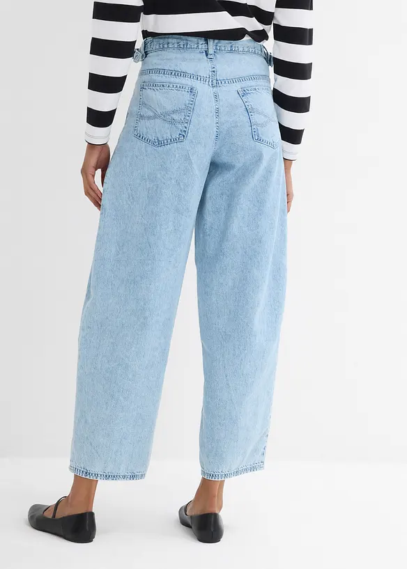 Jeans a palloncino, vita media, bonprix