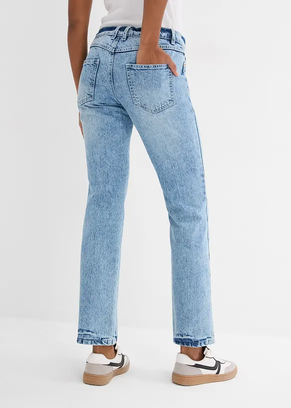 Jeans straight, a vita media, bonprix
