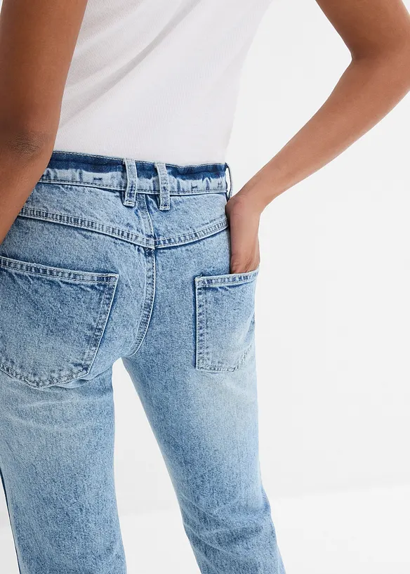 Jeans straight, a vita media, bonprix