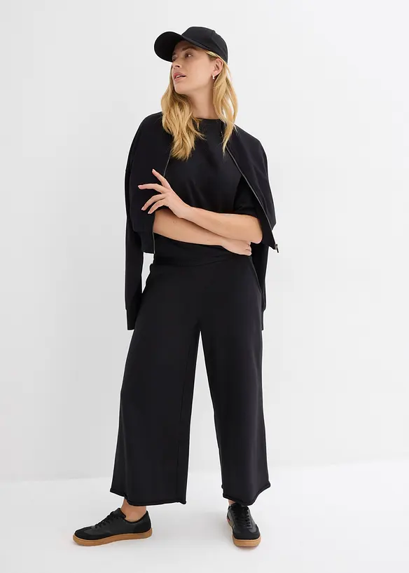 Pantaloni 7/8 in felpa di cotone biologico, bonprix