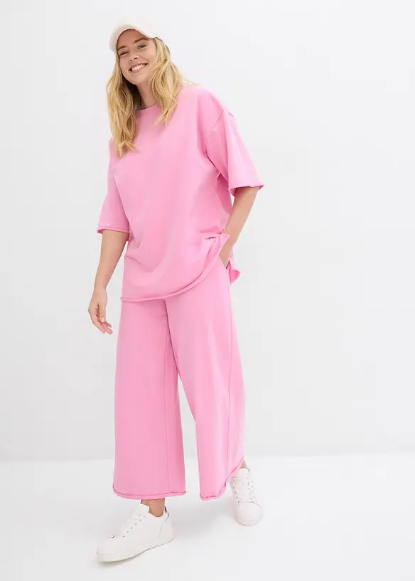 Pantaloni 7/8 in felpa di cotone biologico, bonprix