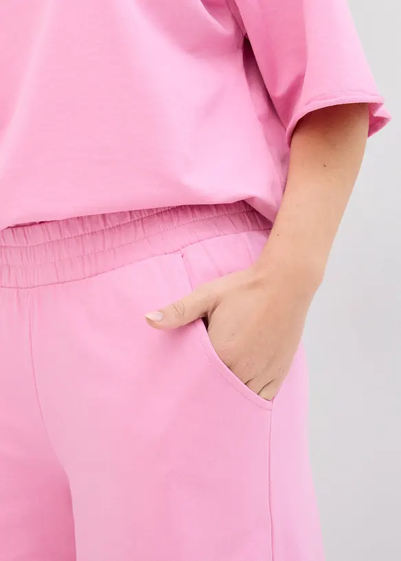 Pantaloni 7/8 in felpa di cotone biologico, bonprix