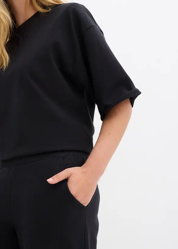 Pantaloni 7/8 in felpa di cotone biologico, bonprix