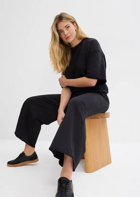 Pantaloni 7/8 in felpa di cotone biologico, bonprix