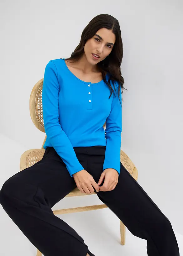 Maglia con scollo rotondo in puro cotone biologico, bonprix