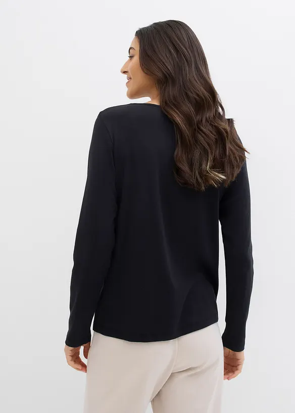 Maglia a maniche lunghe in puro cotone biologico, bonprix