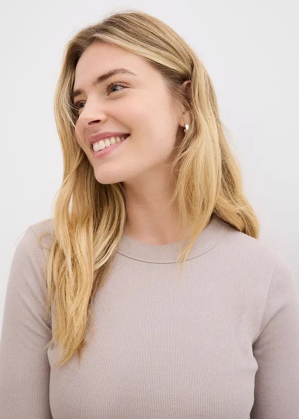 Maglia a costine con cotone biologico (pacco da 2), bonprix