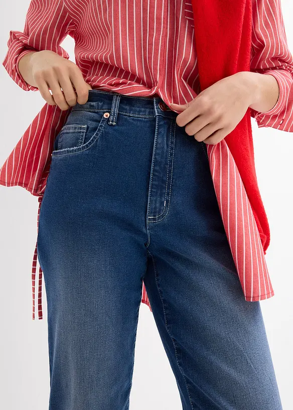 Mom jeans cropped, vita alta, bonprix