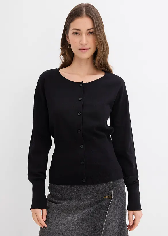 Cardigan in filato fine di misto cotone, bonprix