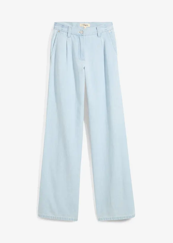 Jeans wide leg super morbidi, vita media, bonprix