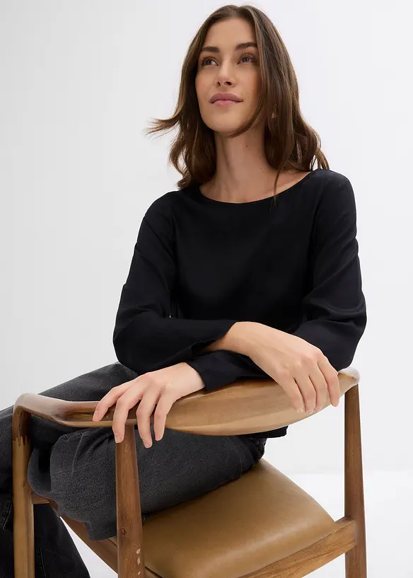 Blusa in satin fluente, bonprix