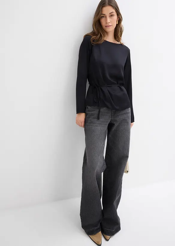 Blusa in satin fluente, bonprix