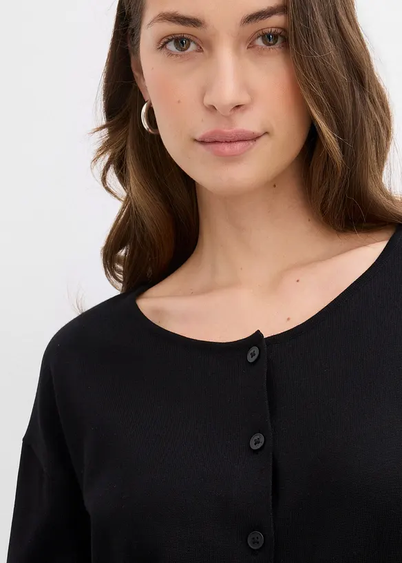 Cardigan in filato fine di misto cotone, bonprix