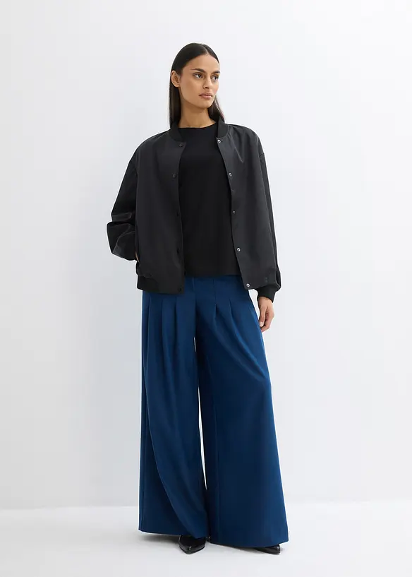 Pantaloni con pinces a vita alta in misto viscosa, bonprix