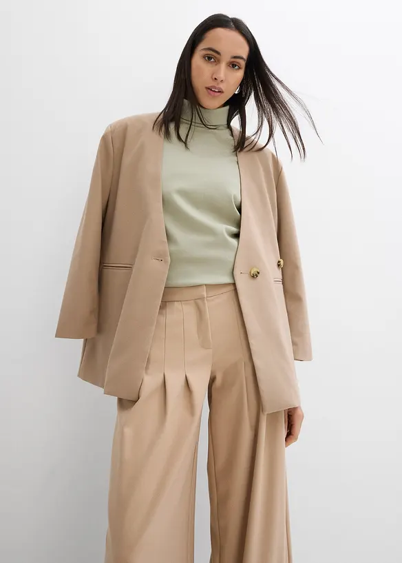 Pantaloni con pinces a vita alta in misto viscosa, bonprix