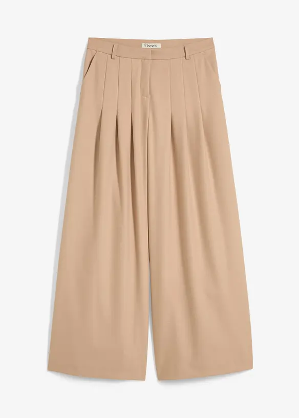 Pantaloni con pinces a vita alta in misto viscosa, bonprix