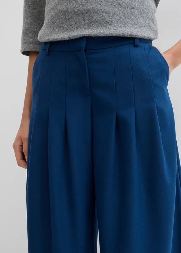 Pantaloni con pinces a vita alta in misto viscosa, bonprix