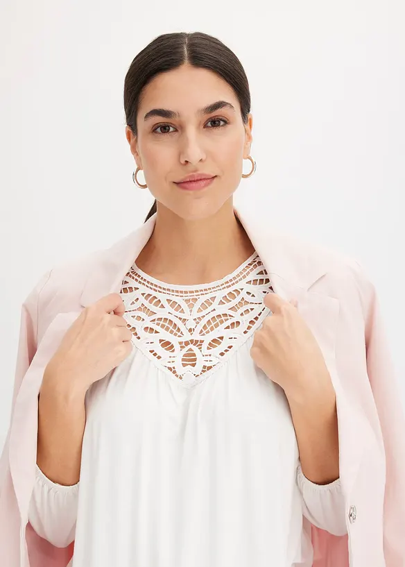Maglia in jersey con inserto in pizzo, bonprix