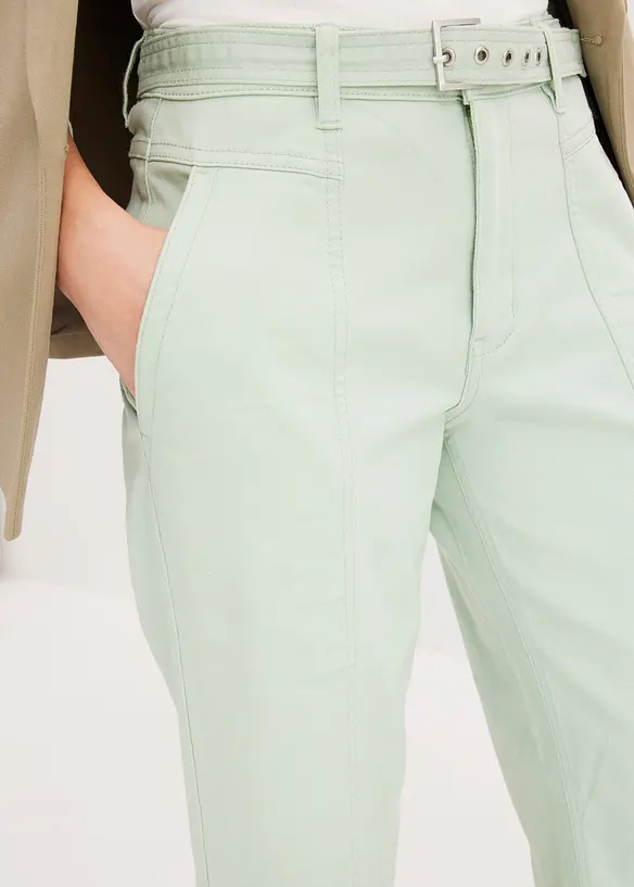 Pantaloni culotte elasticizzati in twill con cintura, bonprix