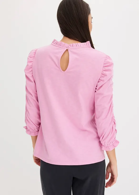 Maglia con maniche a 3/4 e arricciatura, bonprix