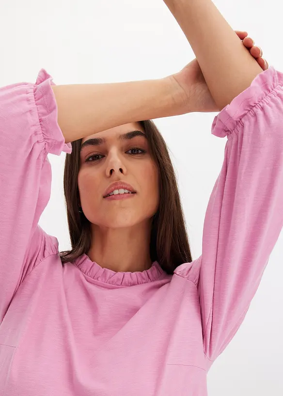 Maglia con maniche a 3/4 e arricciatura, bonprix