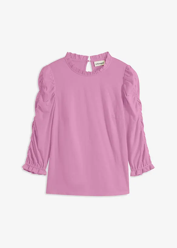 Maglia con maniche a 3/4 e arricciatura, bonprix