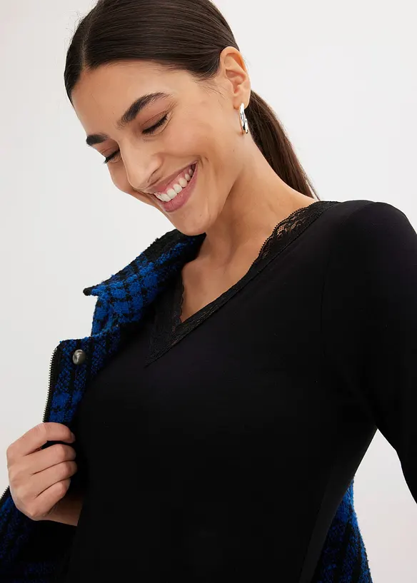 Maglia a maniche lunghe con pizzo, bonprix