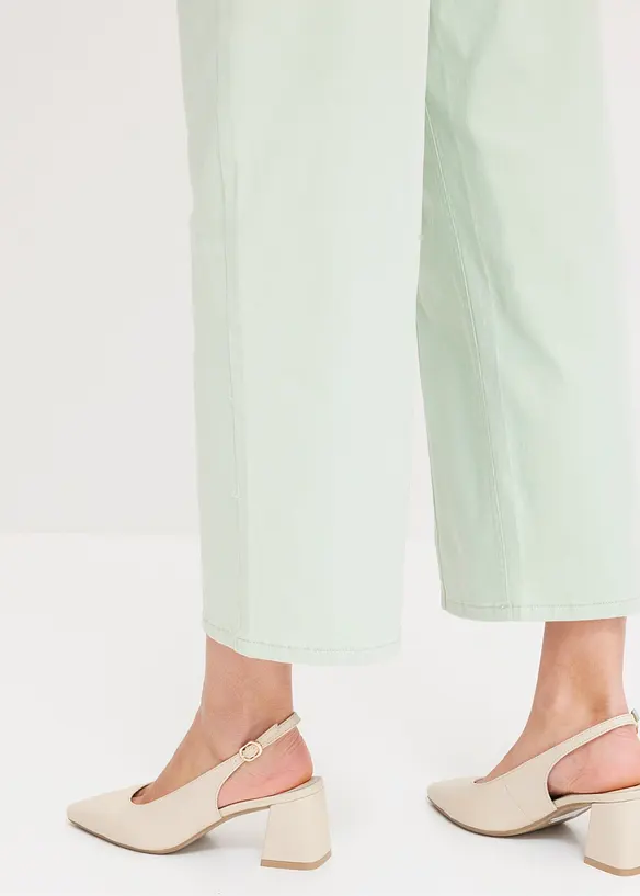 Pantaloni culotte elasticizzati in twill con cintura, bonprix