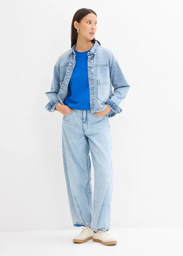T-shirt cropped con stampa, bonprix