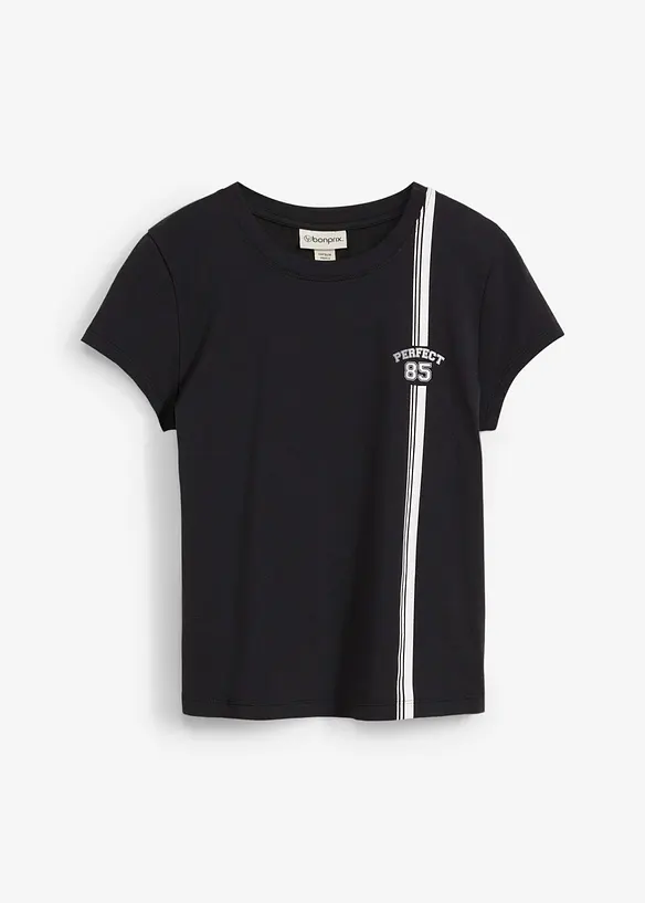 T-shirt cropped con stampa, bonprix