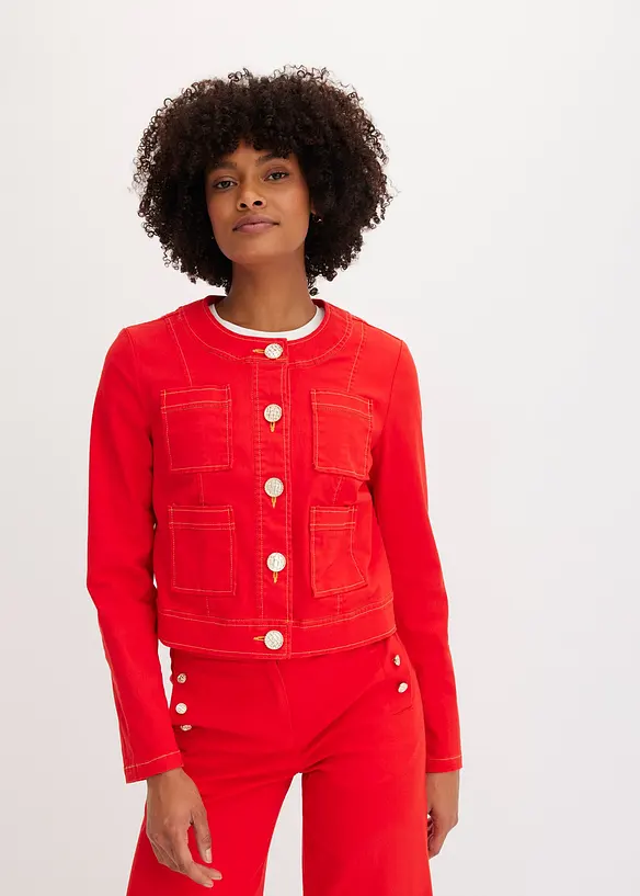 Giacca in twill con bottoni decorativi, bonprix