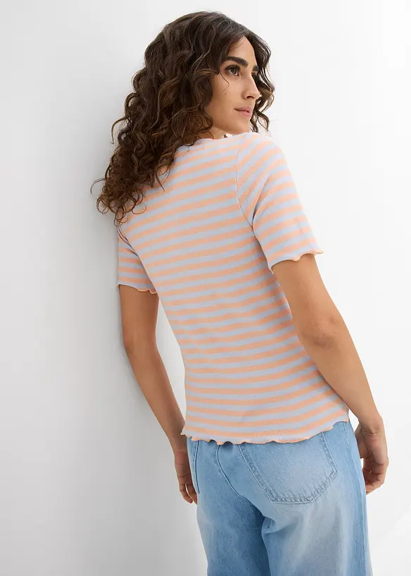 Maglia a a costine a maniche corte, bonprix