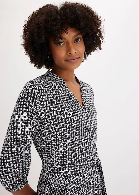 Abito di jersey con cintura da annodare, bonprix