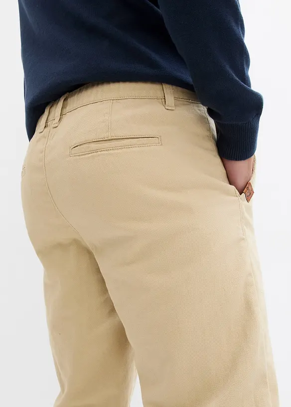 Pantaloni chino in puro cotone straight, relaxed fit, bonprix