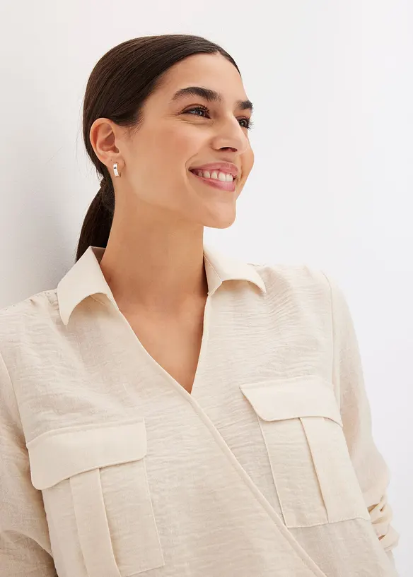 Blusa con effetto incrociato, bonprix