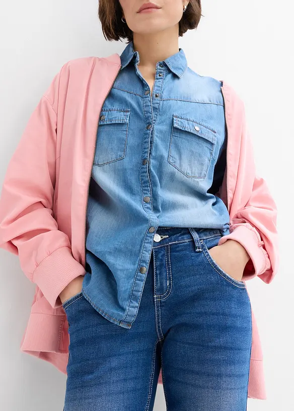 Jeans boyfriend cropped, vita media, bonprix