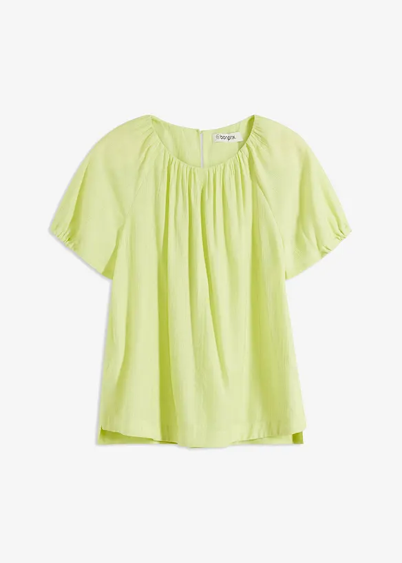 Blusa in crinkle operato, bonprix