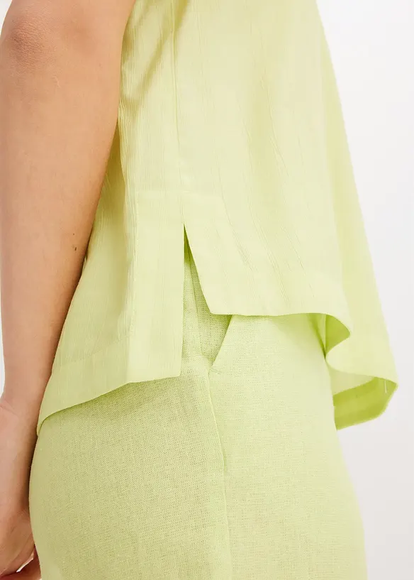 Blusa in crinkle operato, bonprix