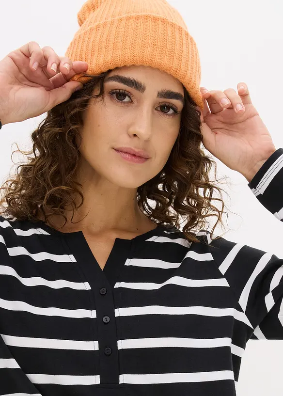 Maglia serafino in puro cotone biologico, bonprix