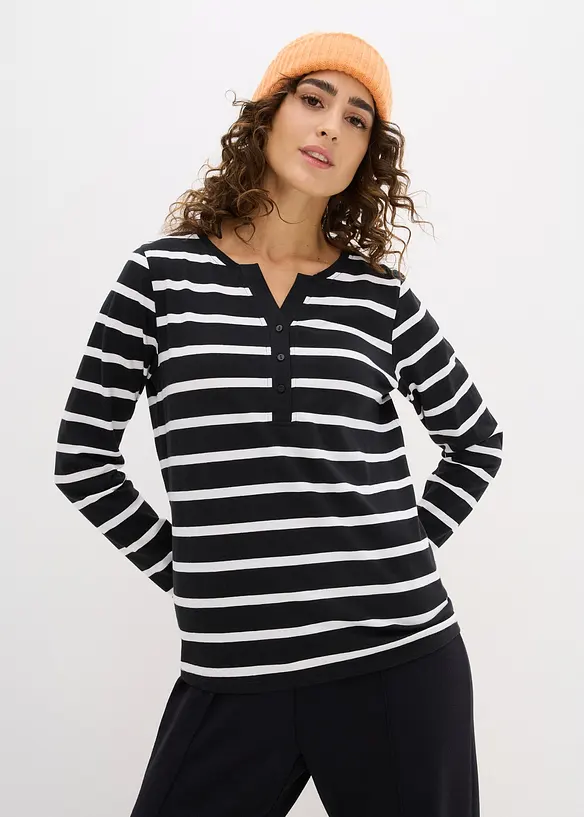 Maglia serafino in puro cotone biologico, bonprix