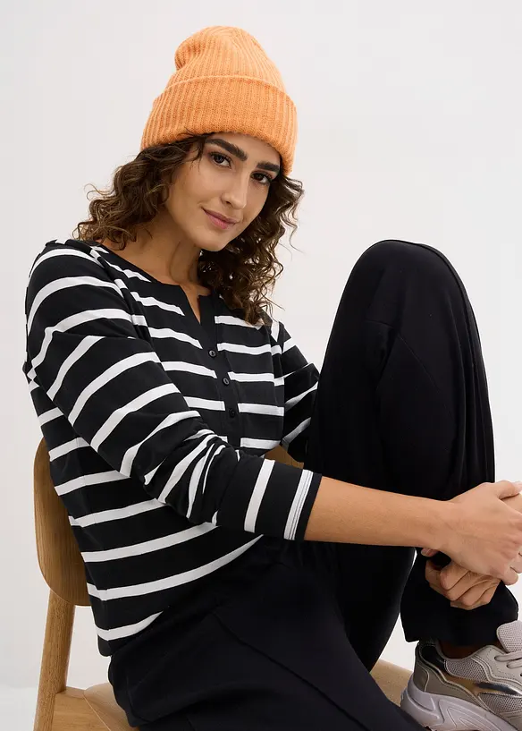 Maglia serafino in puro cotone biologico, bonprix