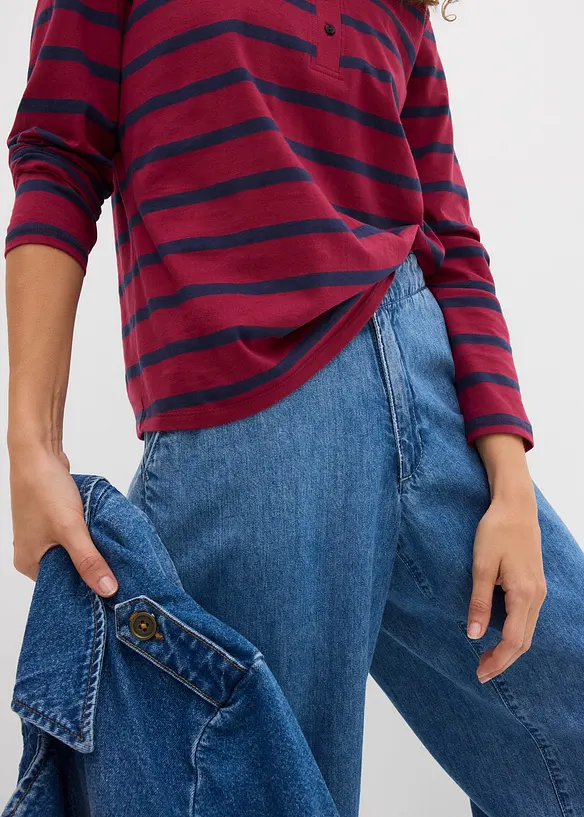 Maglia serafino in puro cotone biologico, bonprix