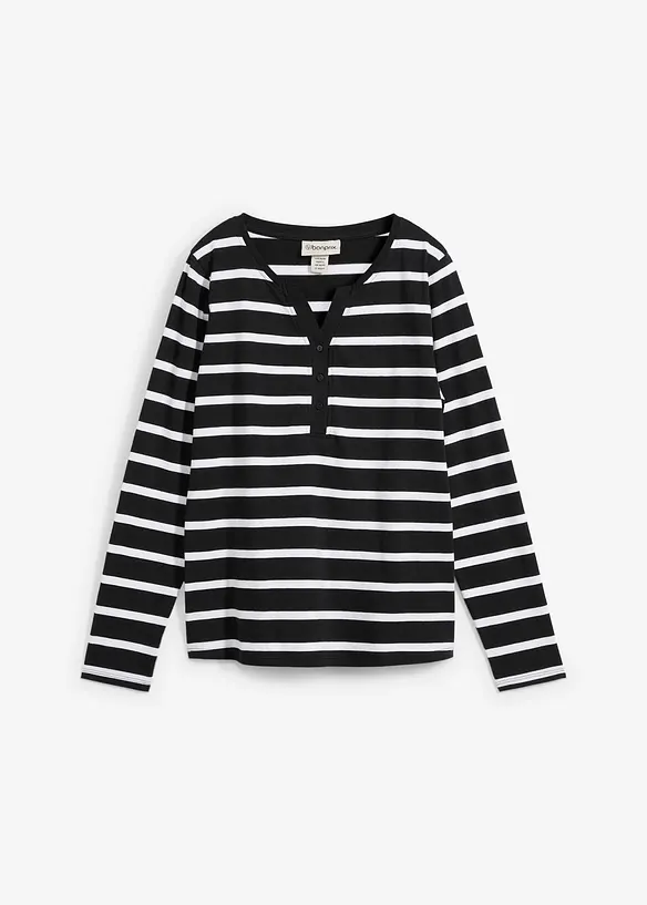 Maglia serafino in puro cotone biologico, bonprix