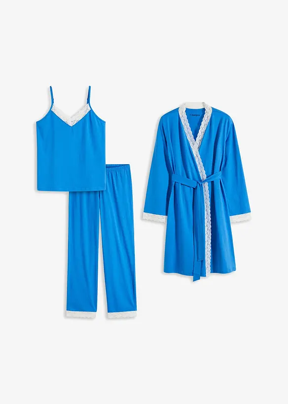 Pigiama e vestaglia (set 3 pezzi), bonprix