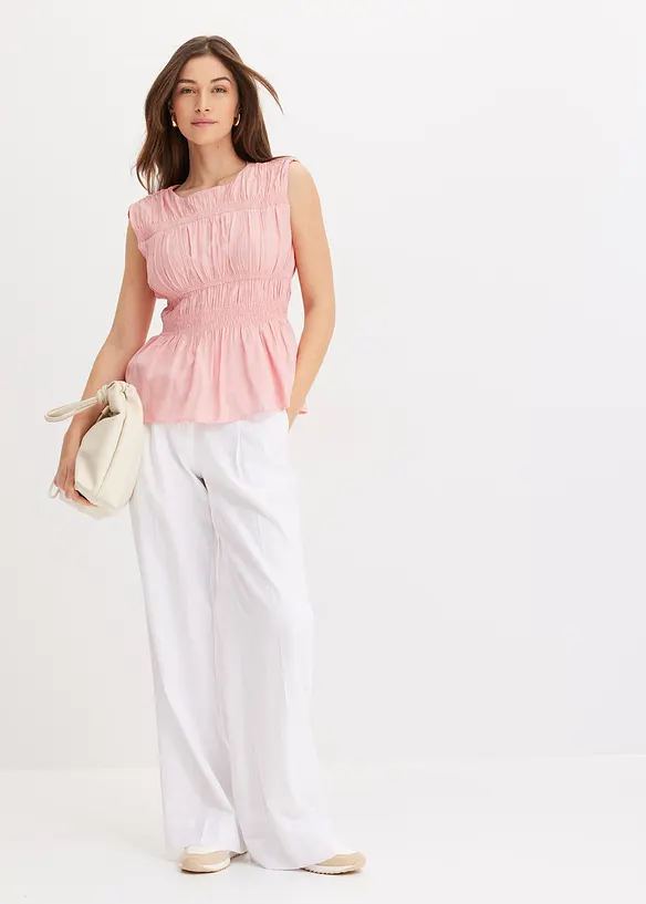 Blusa smanicata in morbido misto viscosa, bonprix