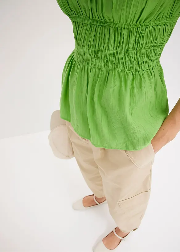 Blusa smanicata in morbido misto viscosa, bonprix