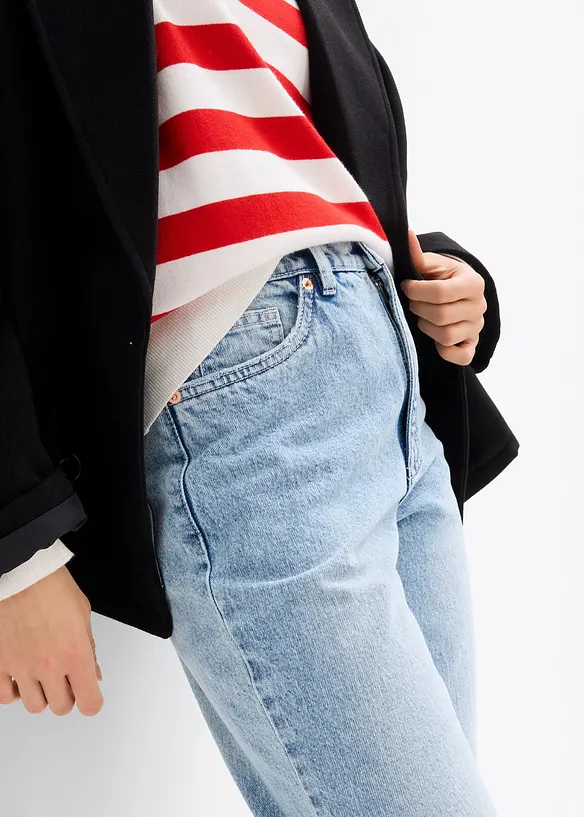 Mom jeans cropped, vita alta, bonprix