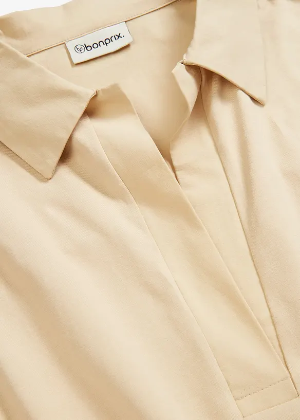 Abito chemisier in misto cotone elasticizzato, bonprix