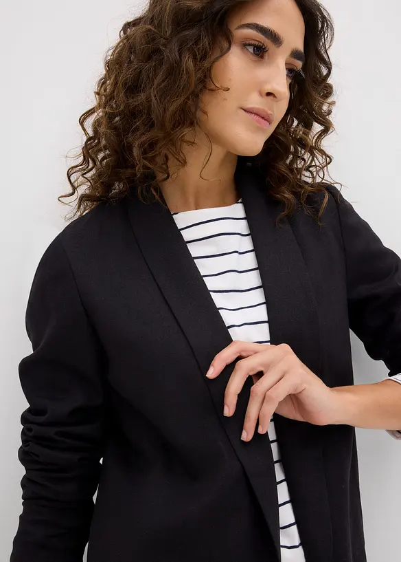 Blazer ampio in misto lino e viscosa, bonprix